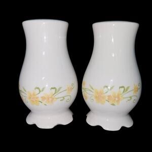 Nikko Ironstone Jonquil Salt & Pepper Shaker Set Japan Yellow Floral Vintage